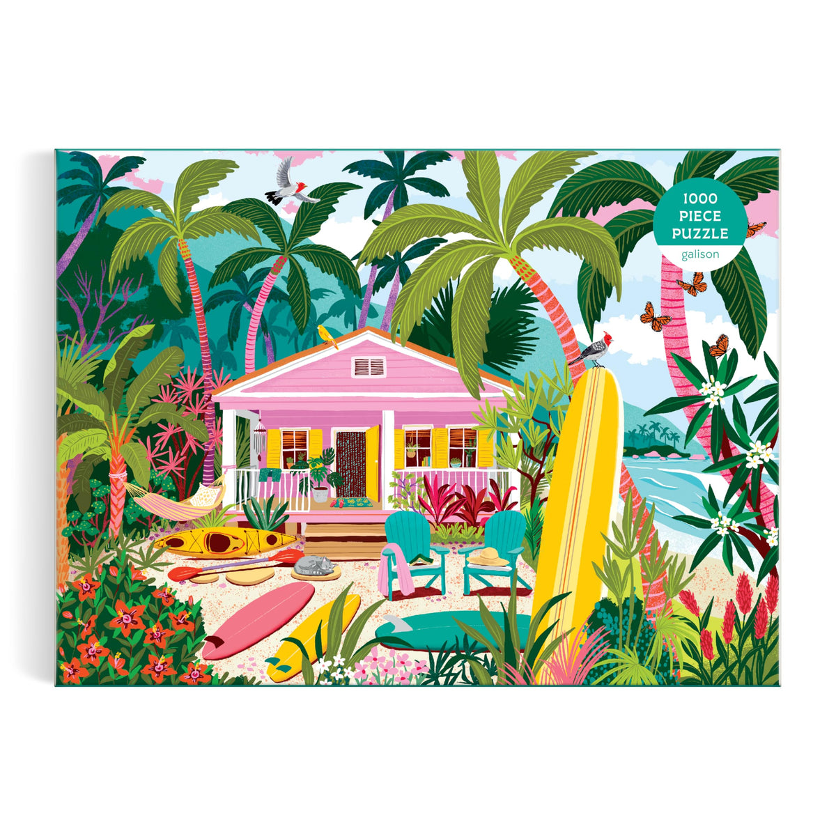Galison Surfside Bungalow ocean view highlights waves and a tranquil seaside vibe.
