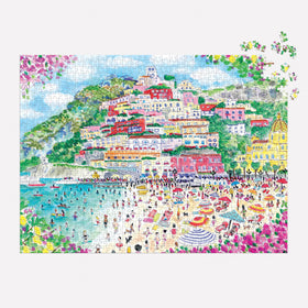 Galison terracotta roofs seaside scene