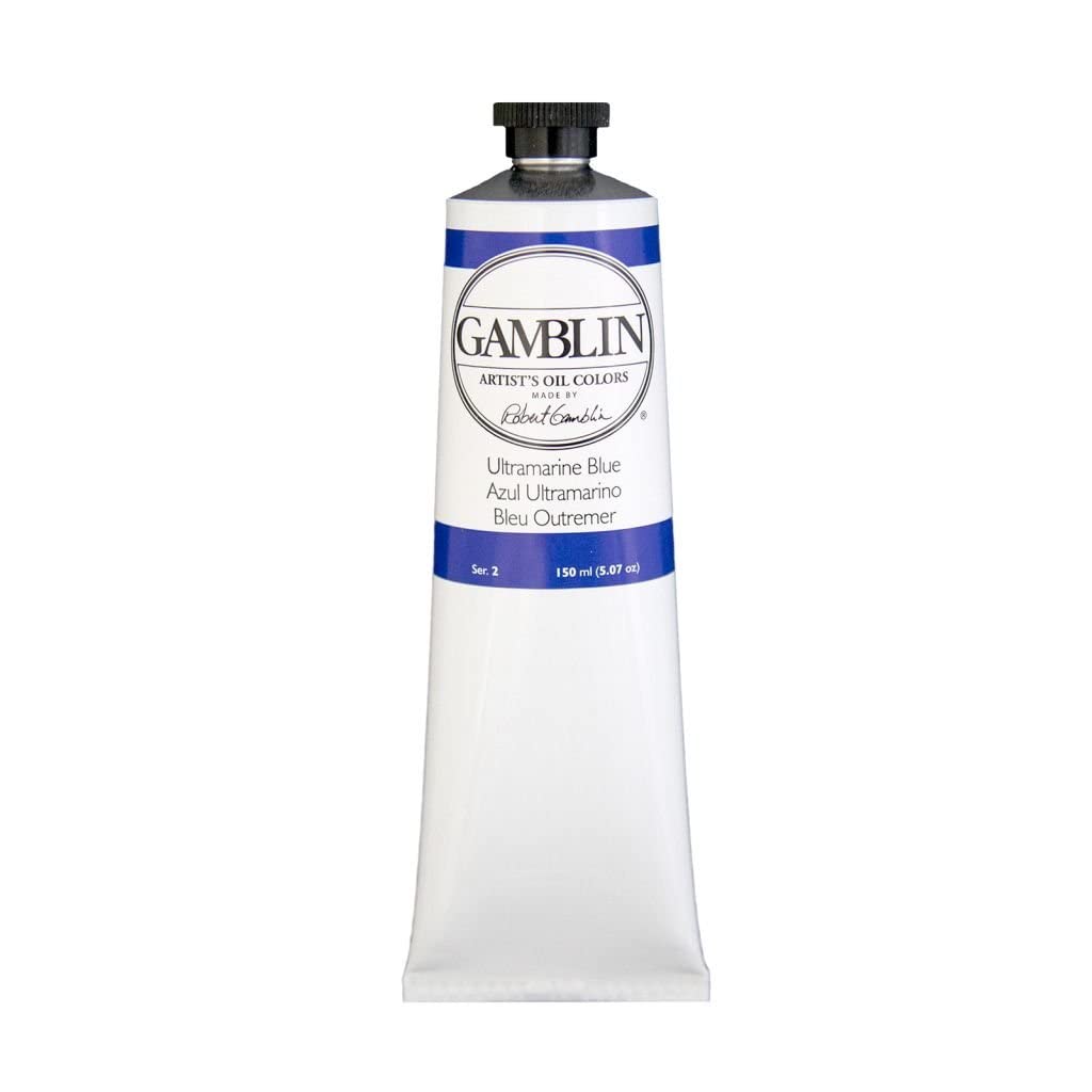 Gamblin Ultramarine Blue tube showing rich color payoff for skies and shadows.