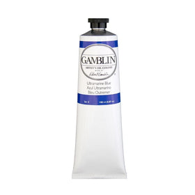 Gamblin Ultramarine Blue tube showing rich color payoff for skies and shadows.