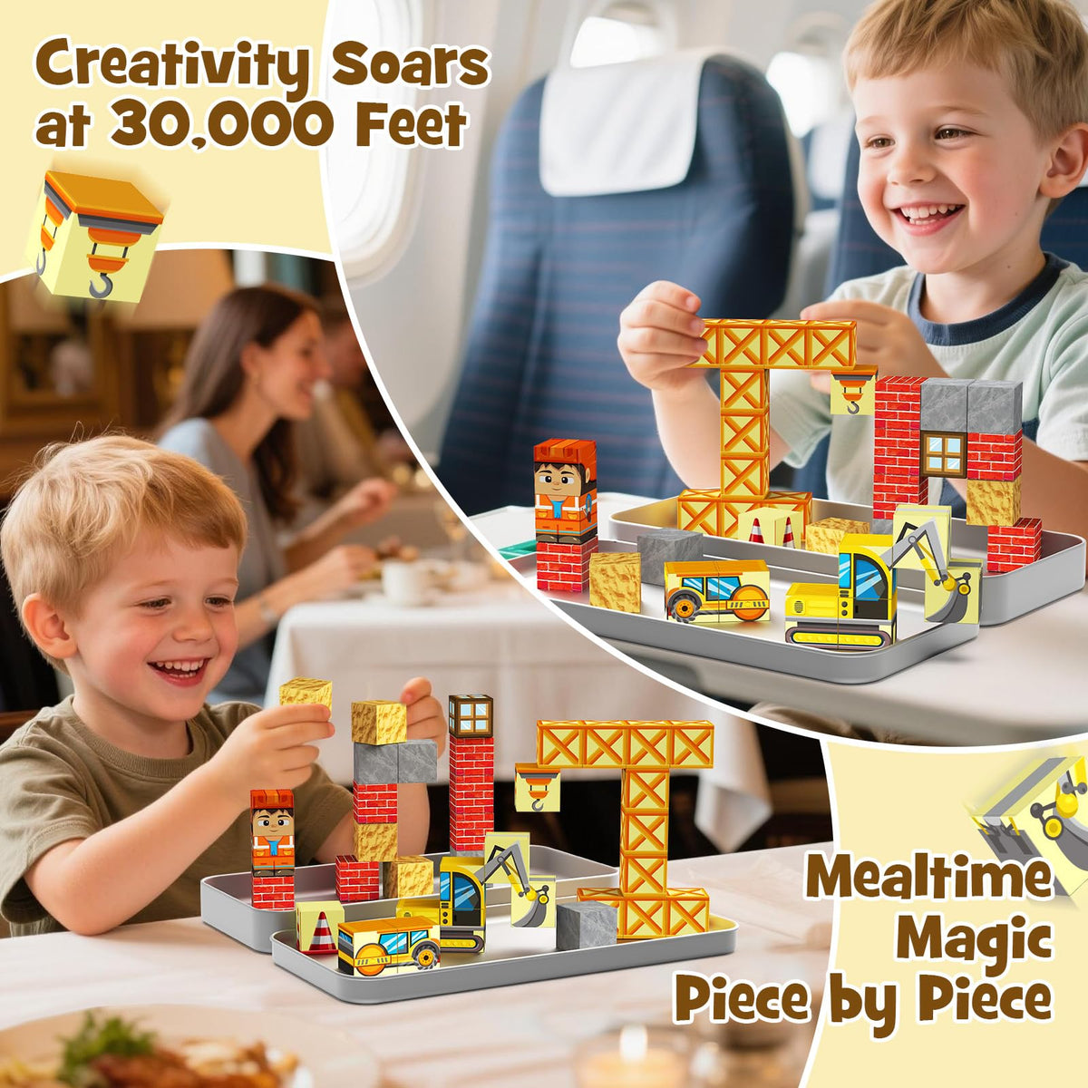 Gamcrown 35-piece magnetic blocks set enabling versatile 3D construction