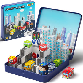 Gamcrown city traffic magnetic blocks assembly sparks imaginative urban planning for kids.