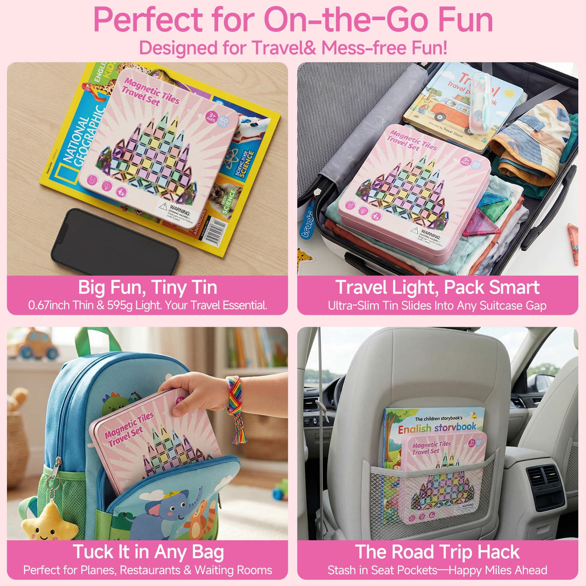 Compact Gamcrown tin fits in a mom bag for travel
