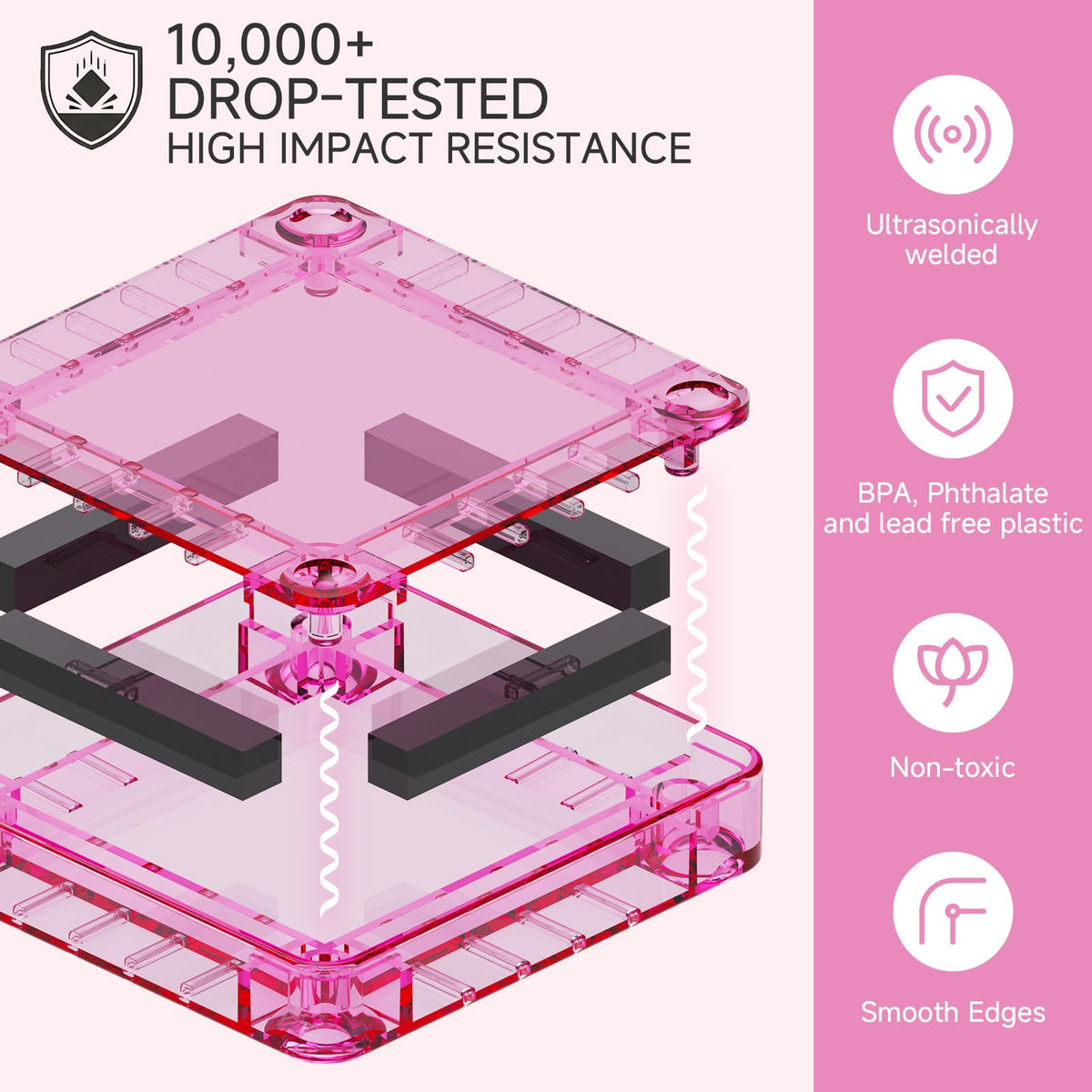 Durable Gamcrown tiles endure drops with safe ABS plastic