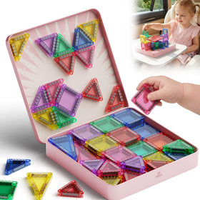 Gamcrown mini tiles in pink tin opened for quick travel cleanup
