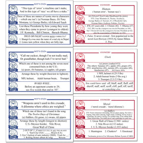 Close-up question cards showcase diverse topics across history and culture.