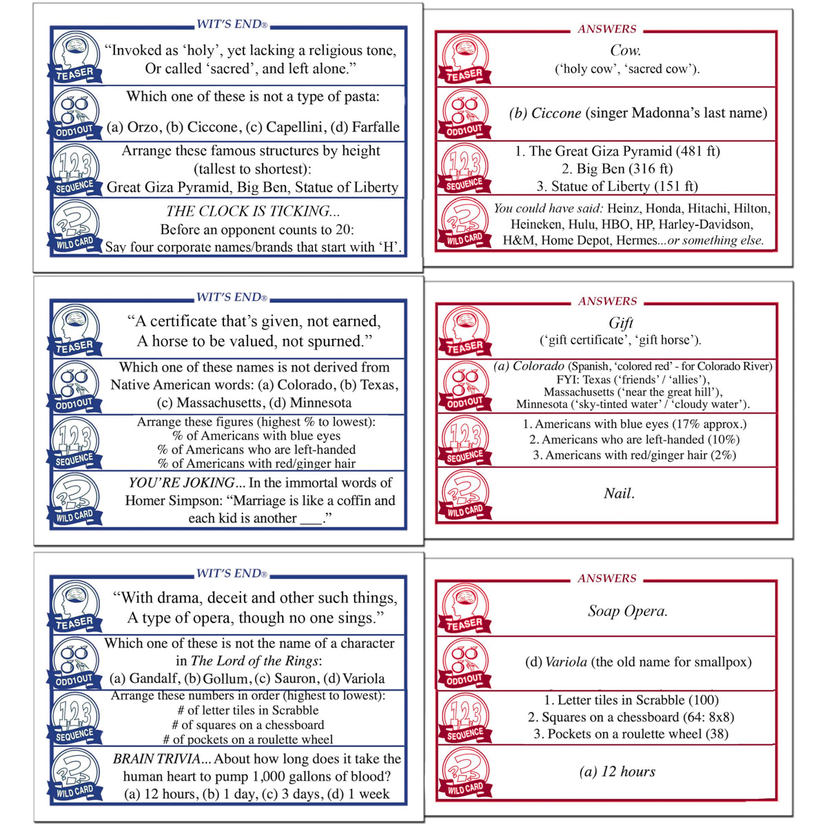 Wit's End wild card card introduces unpredictable twists for excitement.