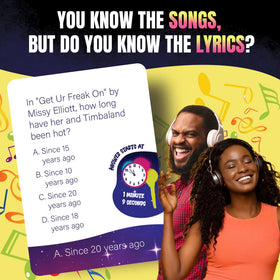 Game That Song Lyric Legend multiple-choice cards for fast lyric challenges