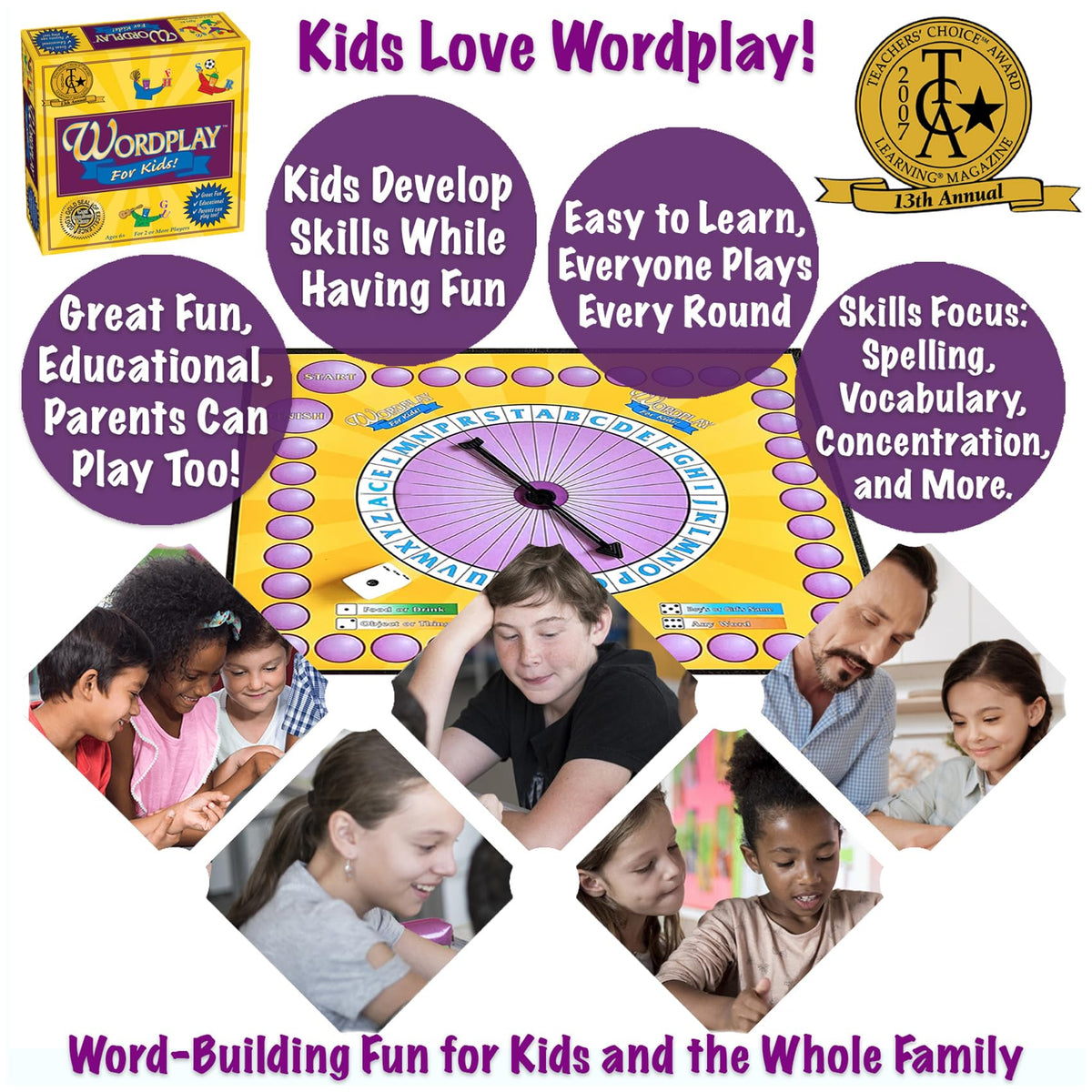 Wordplay for Kids category card close-up with doable prompts for ages 6+