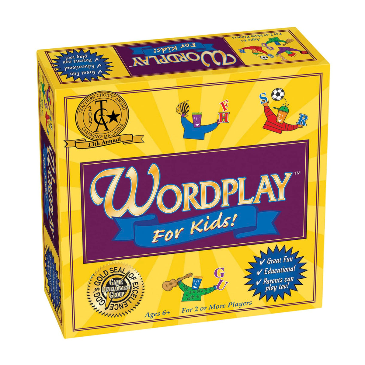 Wordplay for Kids spin wheel image showing fast-paced rounds for family play