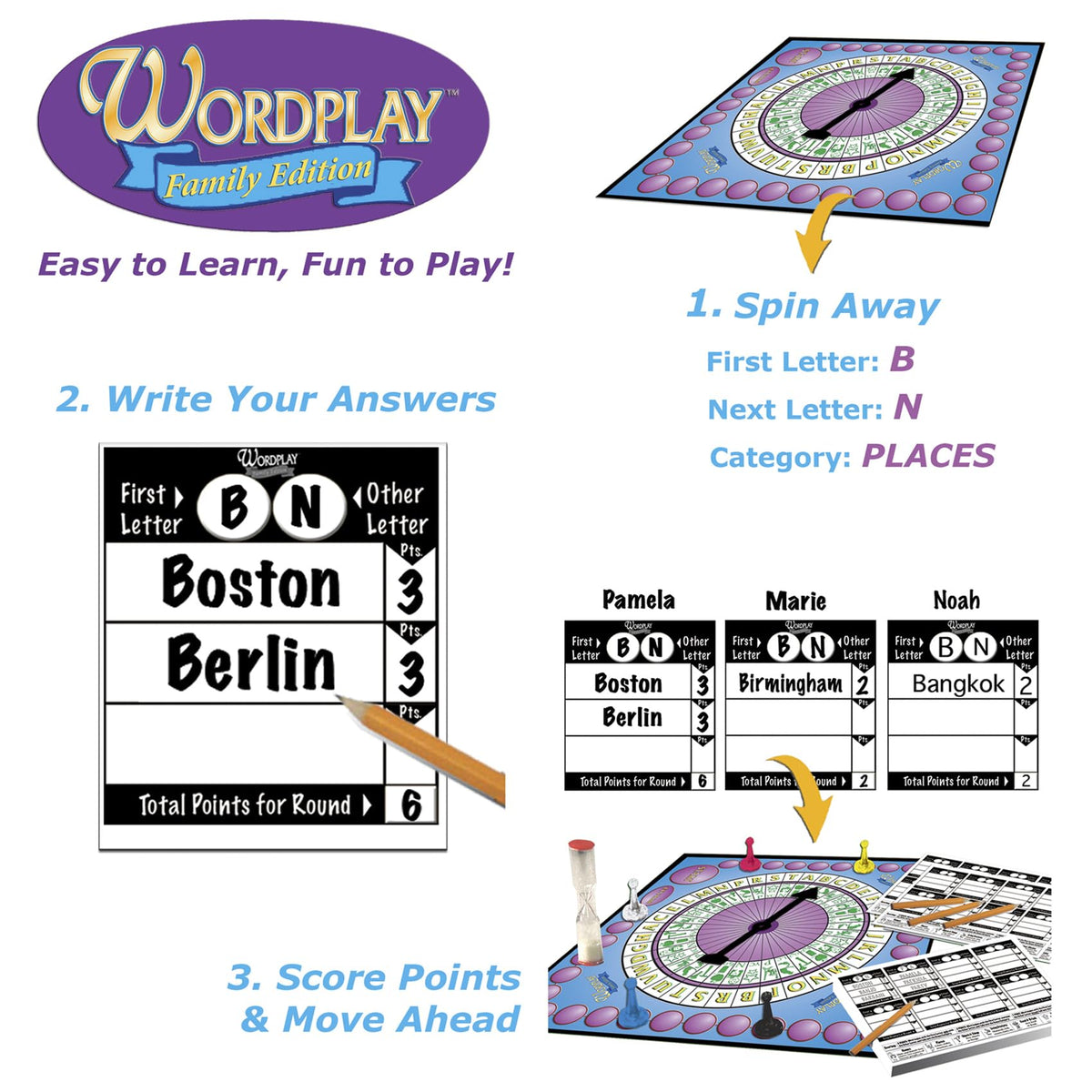 Game Development Group Wordplay players in action on the board.
