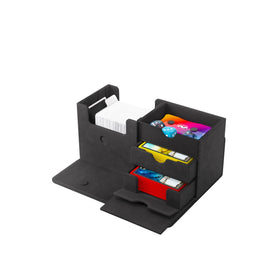 Gamegenic The Academic 133+ XL deck box removable cover clip saves table space.