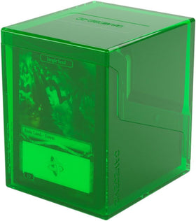 Gamegenic Bastion 100+ XL deck box green closed for compact double-sleeved protection