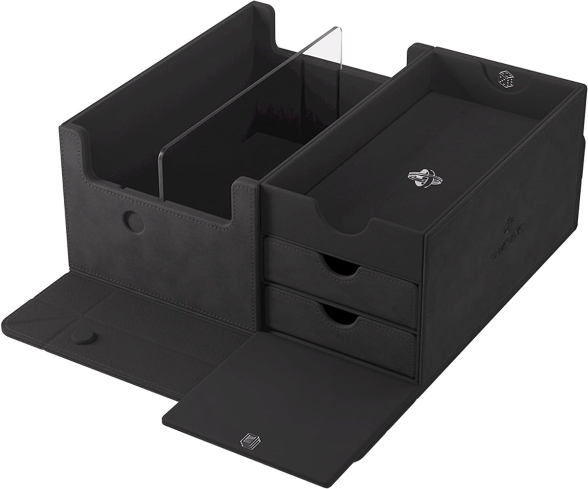 Gamegenic Game's Lair hidden drawers with magnetic flaps provide easy access to sleeved decks.