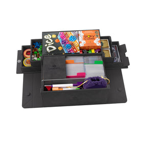 Gamegenic Game's Lair top compartment designed for pads and pens on game nights.