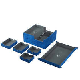 Top compartment stores pads and pens for quick reference between games.