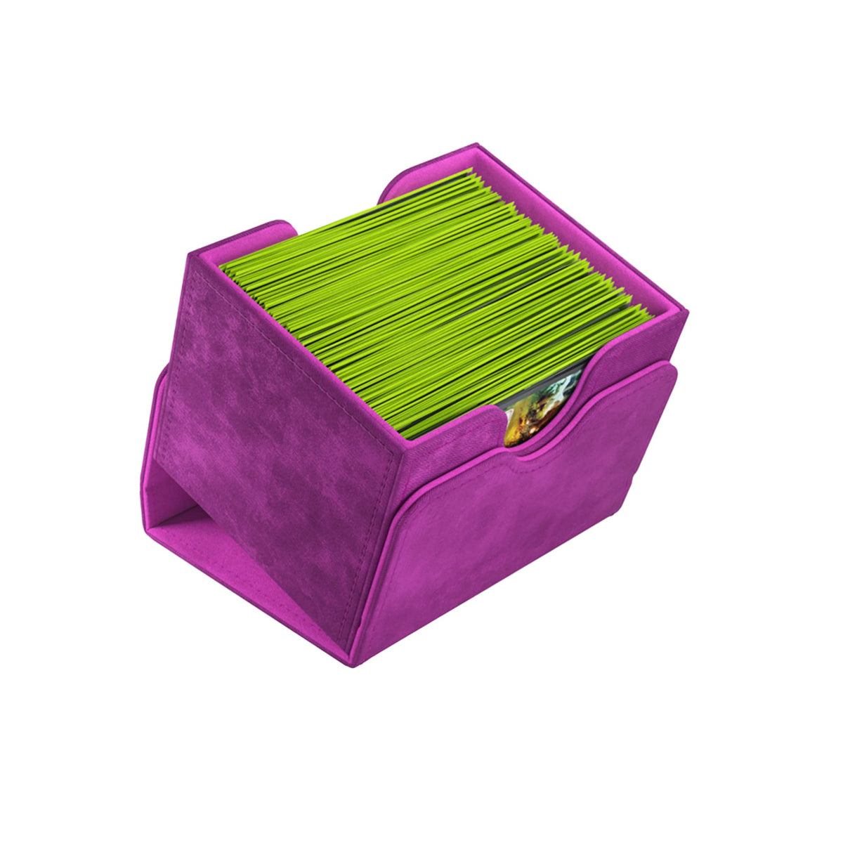 GameGenic Sidekick 100+ XL purple space for tokens fits thicker inner sleeves.