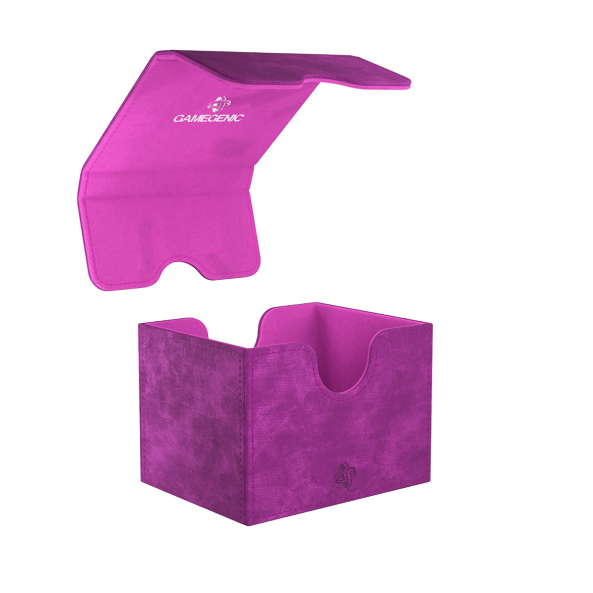 GameGenic Sidekick 100+ XL purple fits Commander decks with thick inner sleeves.