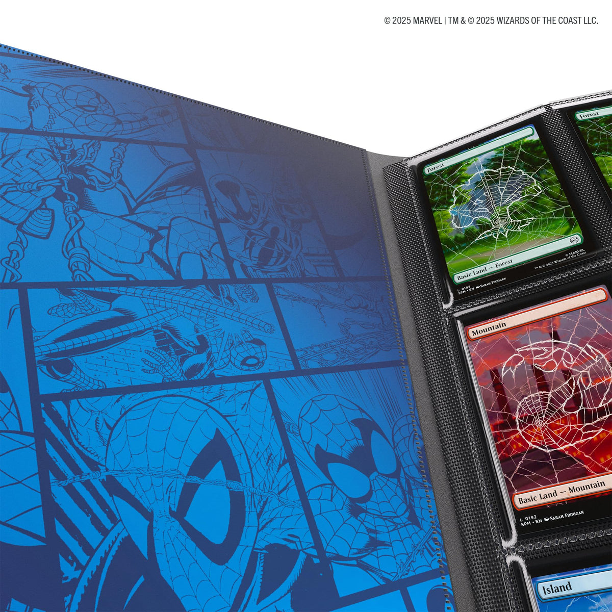 Gamegenic Spider-Man vs Green Goblin artwork page, durable black inner pages for presentation.