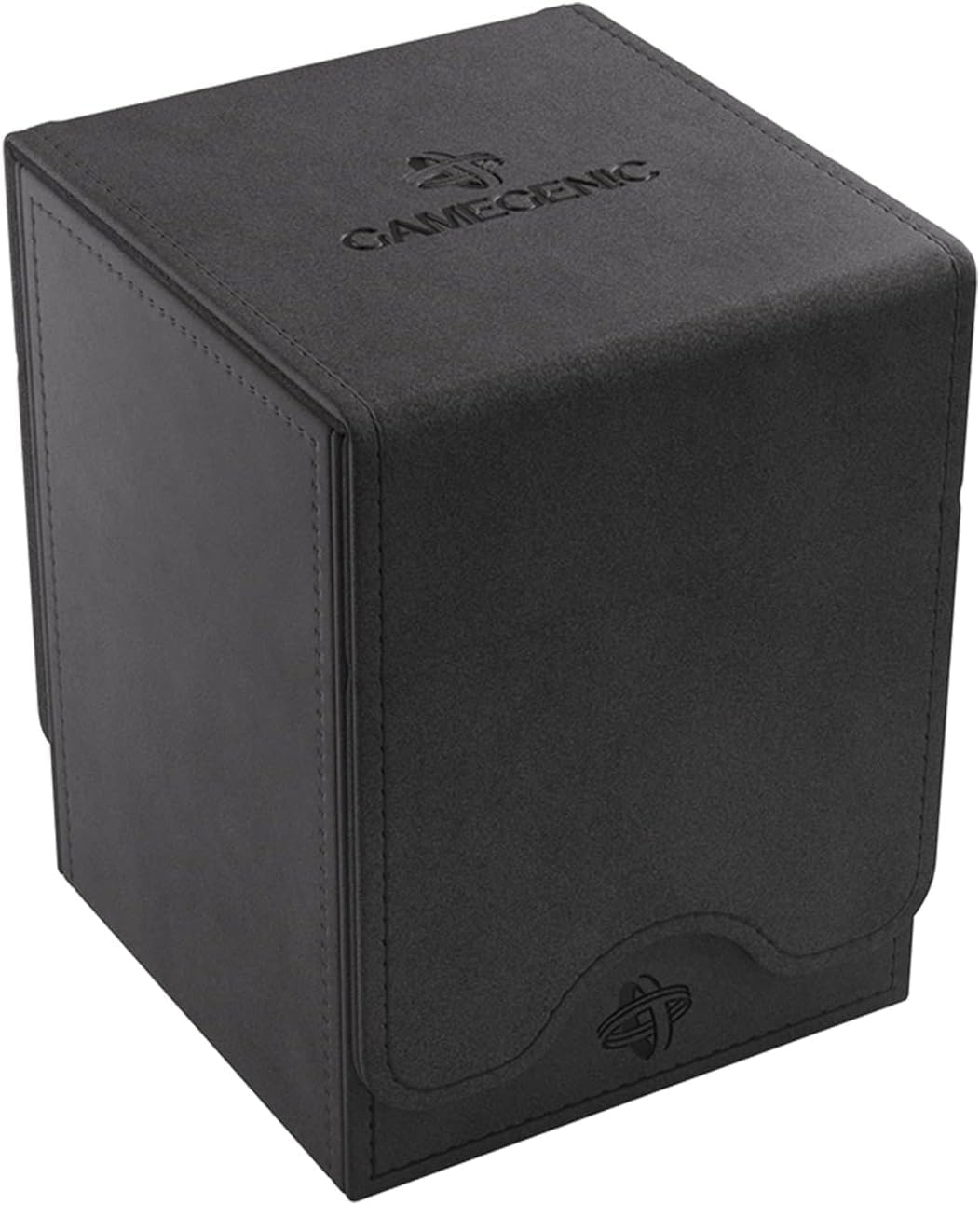 Gamegenic Squire XL black deck box with magnet closure for secure transport.