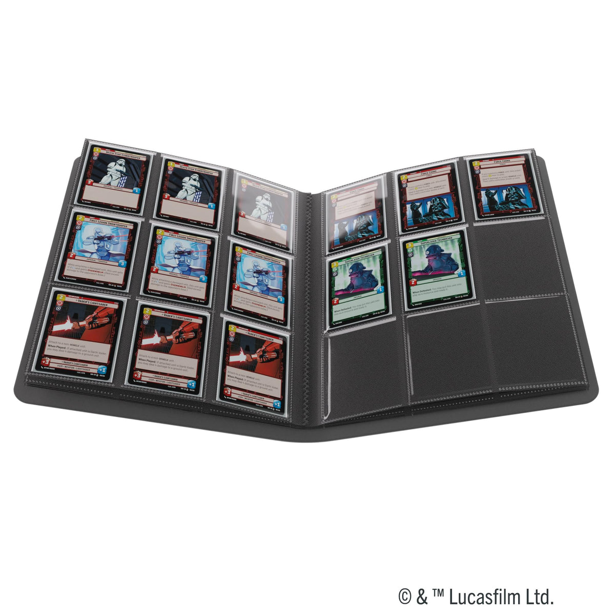 Gamegenic Star Wars Unlimited Casual Album features extra-wide elastic strap for safe transport.