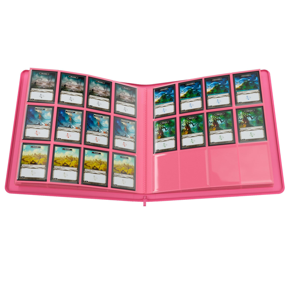Gamegenic Zip-Up Album 24-Pocket interior open pages with microfiber lining