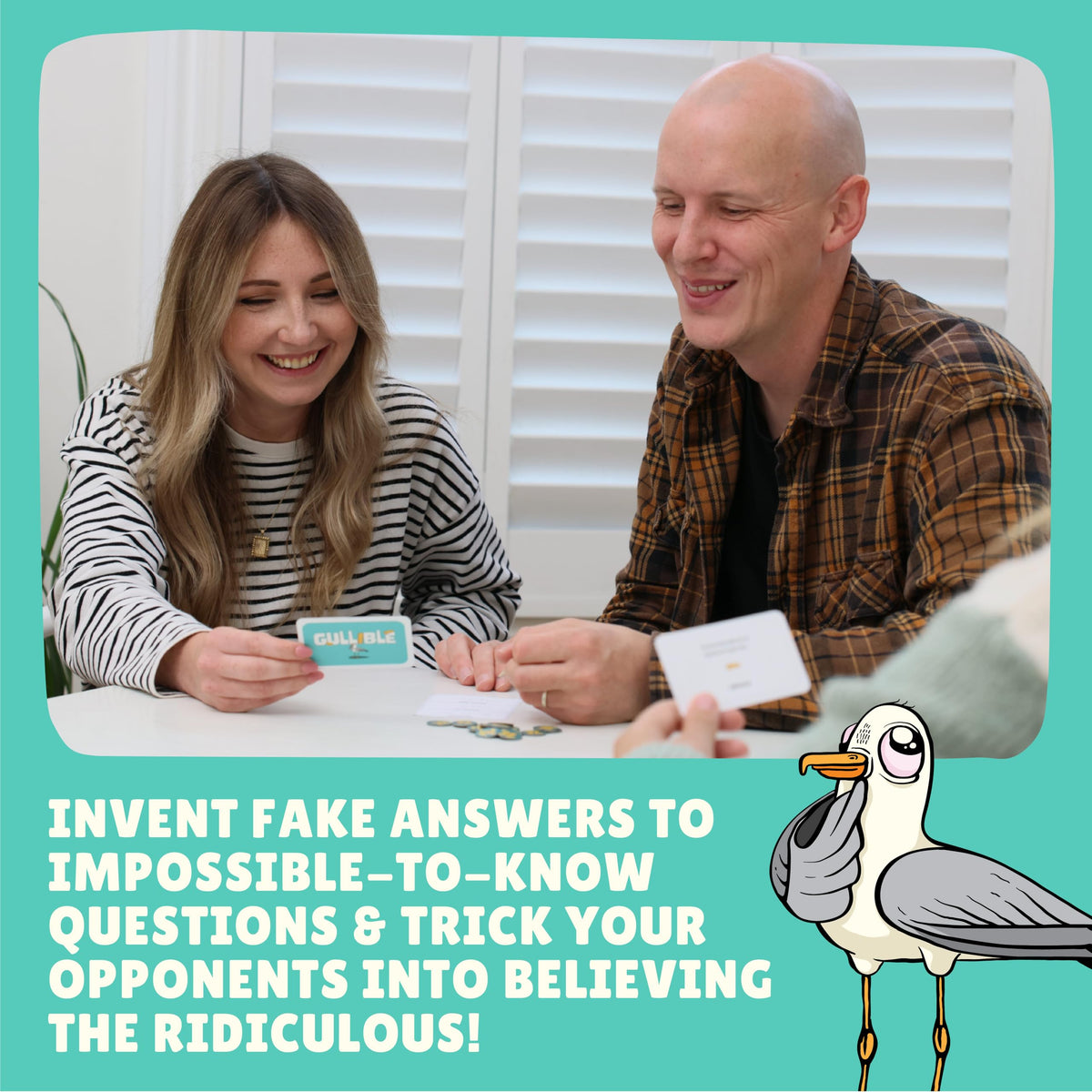 Gamely Gullible fake-answers cards spark creative storytelling and bluffing.