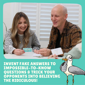 Gamely Gullible fake-answers cards spark creative storytelling and bluffing.