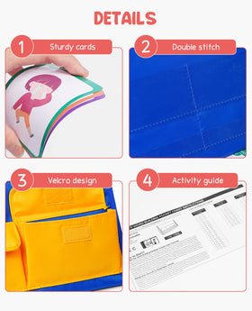 GAMENOTE back pockets securely store cards between activities and lessons.