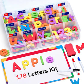 GAMENOTE classroom magnetic alphabet letters kit 178pcs with vibrant colors for early literacy