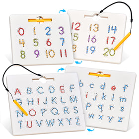 GAMENOTE double-sided letter board for early literacy practice at home.