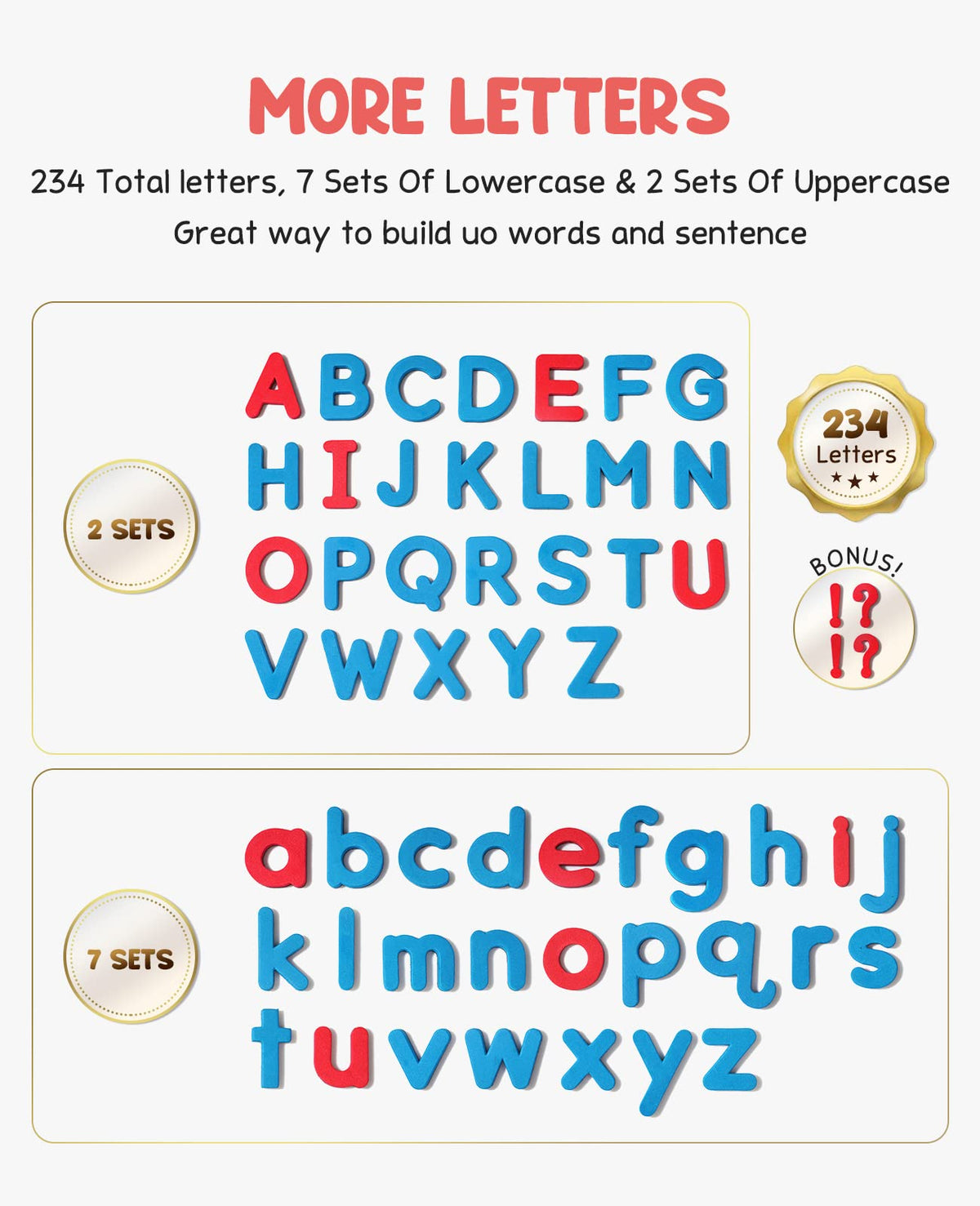 GAMENOTE double sided magnetic board with letters for reusable spelling practice.