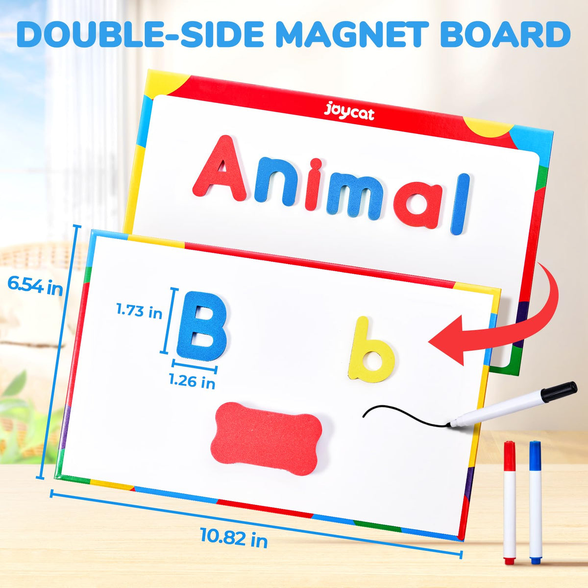 GAMENOTE foam alphabet letters with back magnets for secure sticking.