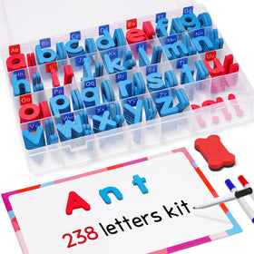 GAMENOTE foam alphabet letters stored in a box for organized learning at home.