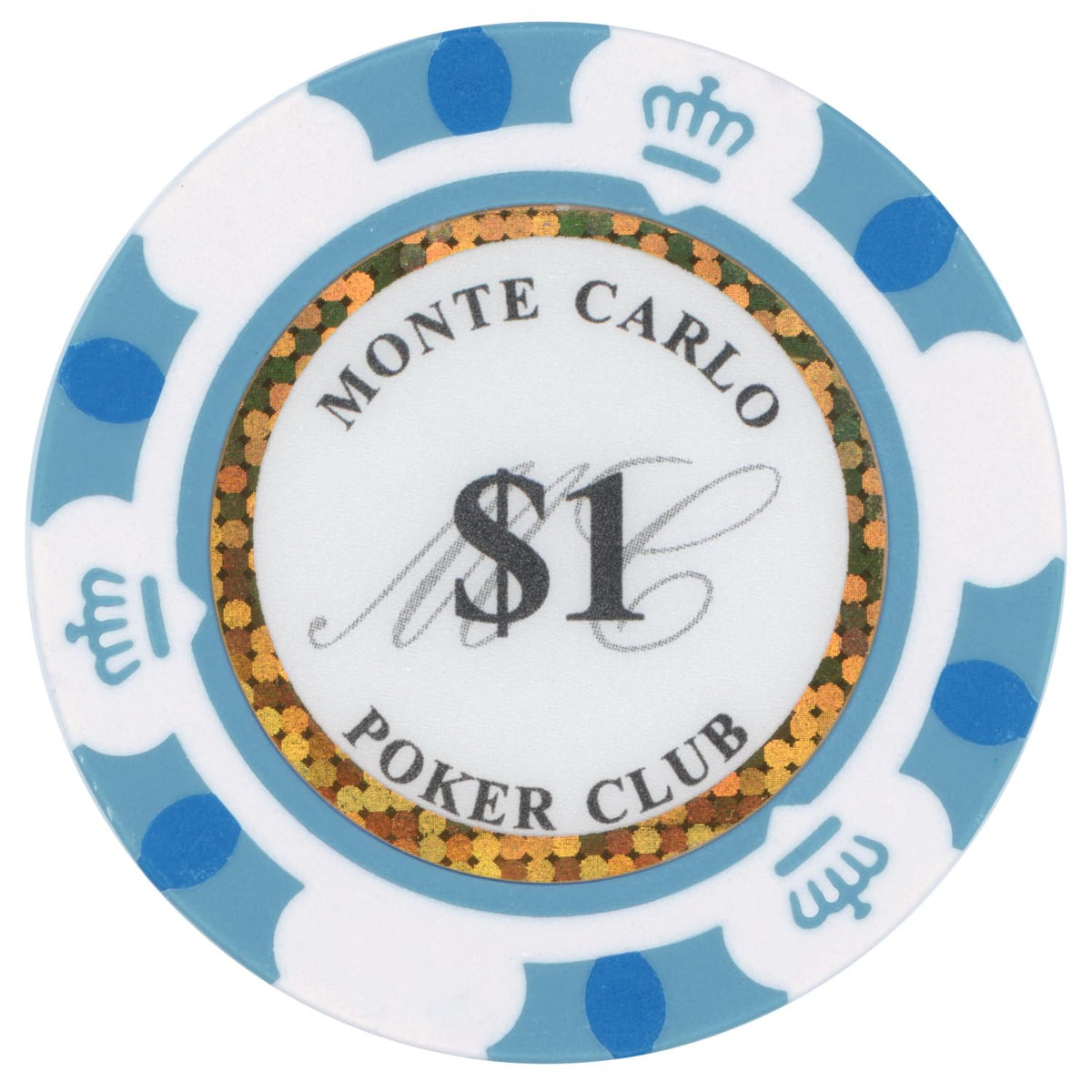 Gamers Lounge Monte Carlo edge design detail highlights tri-tone crown and gold inlay.