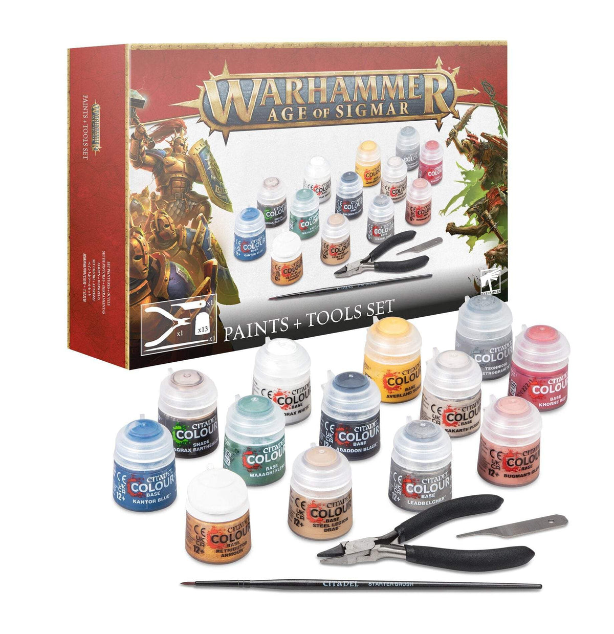 Games Workshop Warhammer Age of Sigmar paints and tools starter set for beginners and hobbyists