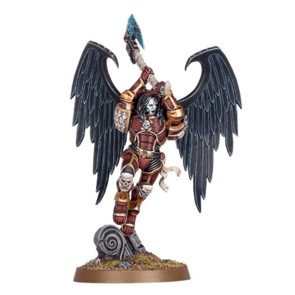 Games Workshop Astorath the Grim axe close-up, showcasing iconic weapon for dynamic melee displays.