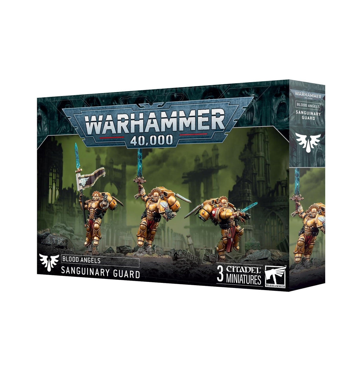 Games Workshop Blood Angels Sanguinary Guard with jump packs for elite close combat.