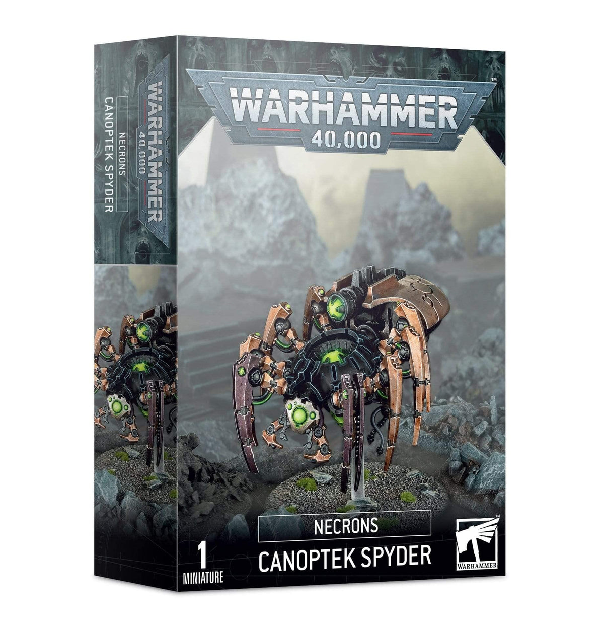 Games Workshop Canoptek Spyder parts arranged for assembly, enabling dynamic posing on ball-socket stems