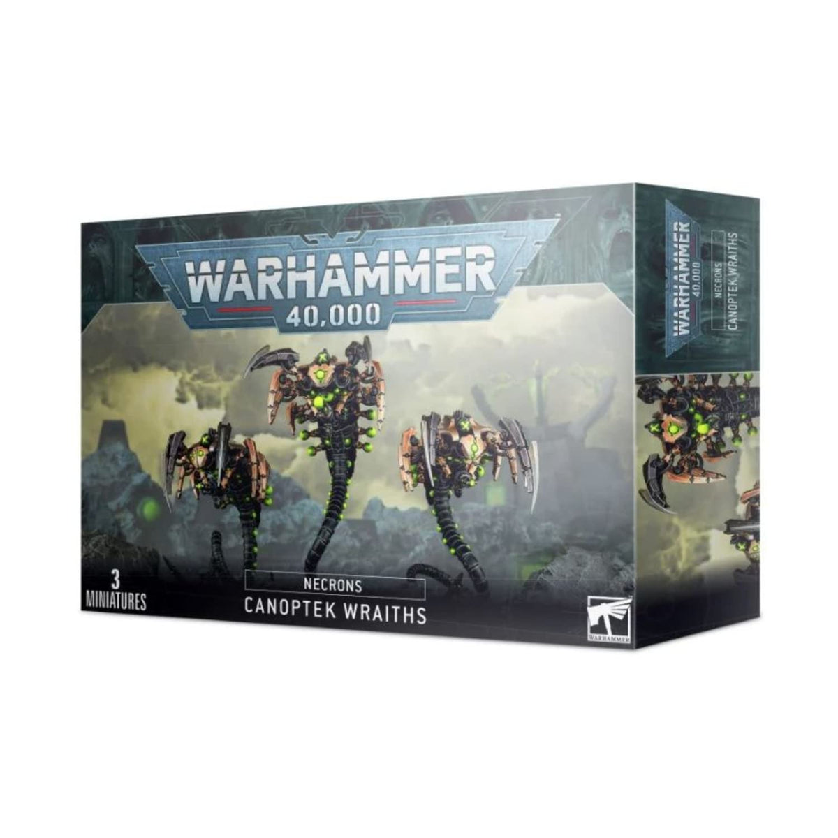 Games Workshop Canoptek Wraiths front view miniatures for Necron tabletop battles.