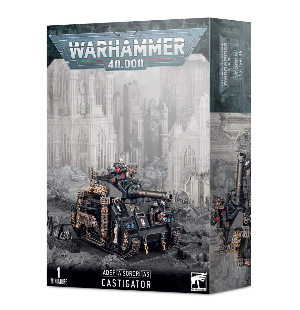 Games Workshop Castigator tank with ornate gothic detailing for epic Warhammer 40,000 battles