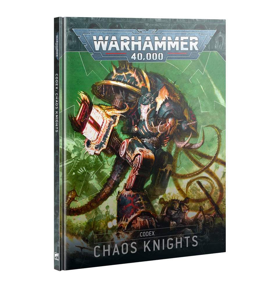 Games Workshop Chaos Knights codex cover art inspires imagination and strategic army planning.