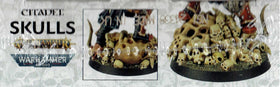 Close-up of Citadel Skulls jawbone pieces for dynamic army displays