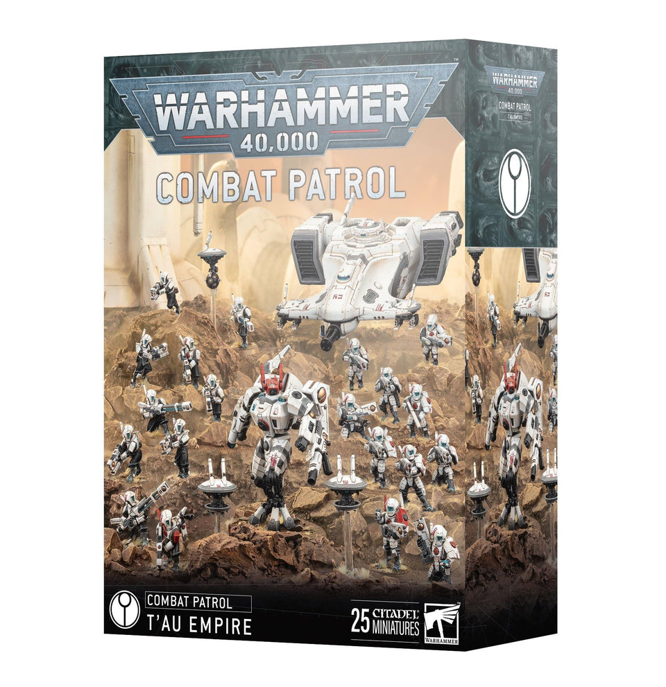 Games Workshop Combat Patrol Tau Empire miniatures in frontline pose for fast-start battles.