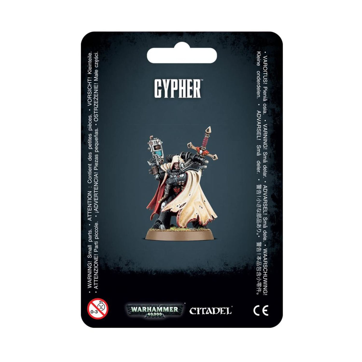 Games Workshop Cypher, Lord of the Fallen with worn cloak and sword on back, ready for battles.
