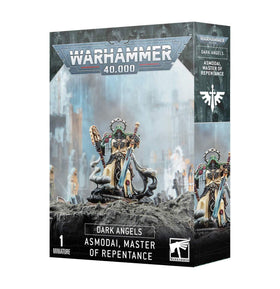 Games Workshop Dark Angels Asmodai Master of Repentance full figure for display.