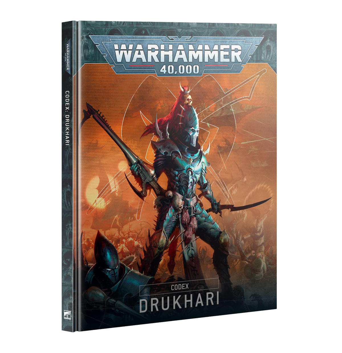 Games Workshop Drukhari Codex cover with dramatic art to inspire tabletop battles