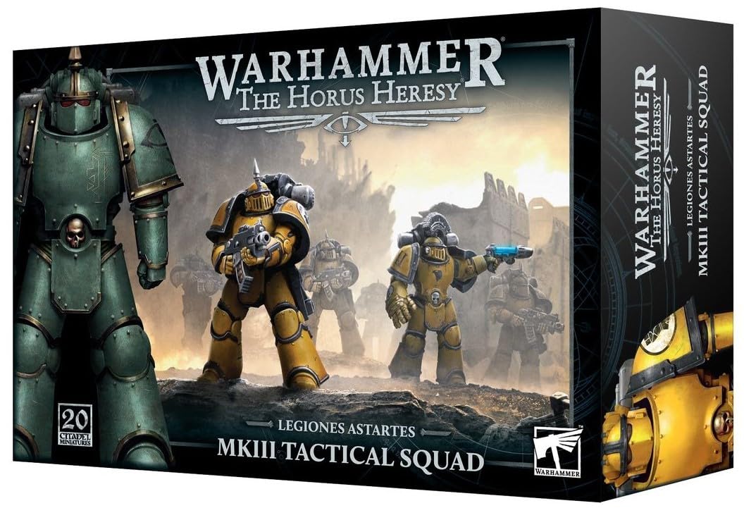 Games Workshop Horus Heresy MK III Tactical Squad assembly close-up for hobbyists.