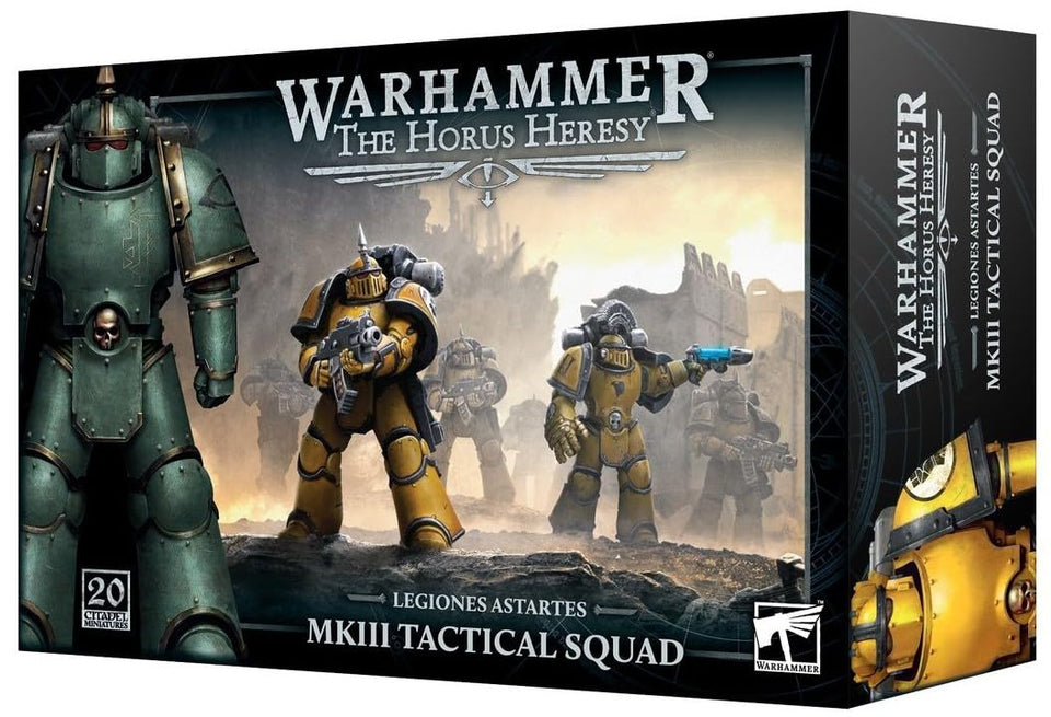 Games Workshop Horus Heresy MK III Tactical Squad assembly close-up for hobbyists.