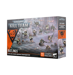 Games Workshop Ratlings tokens and markers for tracking equipment and in-game effects.